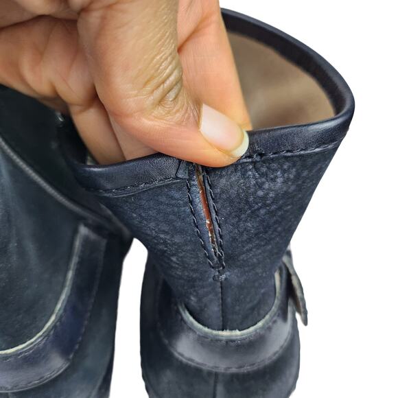 Dansko "Hayley" Black Leather & Suede Block Heeled Biker Bootie EUR. 36 US 5-5.5 - Picture 6 of 9